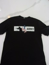 U.S. ARMY BLACK T-SHIRT WITH SOLDIER AND RODEO COWBOY SIZE LARGE DISCONT... - £16.17 GBP