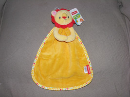 Fisher Price Cuddler Rattle Lovey Security Blanket Yellow Lion Polka Dot Trim - $35.63
