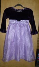 Jona Michelle Girls Long Sleeve Purple Floral Tulle Dress - £10.38 GBP