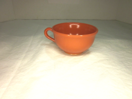 Vintage Hazel Atlas 3 3/4&quot; x 2&quot;  Coffee Tea Cup Moderntone Platonite Orange - £15.17 GBP