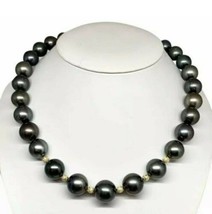 Diamond Tahitian Pearl Necklace 14k Gold 16.7 mm 19.5&quot; Certified $19,470 915543 - £3,751.05 GBP