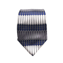 Carlos Devenezia Mens Tie 100% Silk Accessory Work Business Gray Blue Rome Gift - $15.90