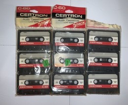 Certron Tri-Pac C60 Vintage Blank Cassette Lot Of 9 Sealed Packs - £14.53 GBP
