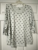 Lane Bryant Women’s Top Size 22/24 Gray W/ Black Poka Dots - $9.95