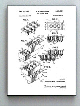 Framed 8.5 X 11 Lego Toy Brick Original Patent Diagram Plans Ready To Hang - £14.57 GBP