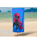 Black Pony Animal Beach Towel,Summer Gift ,Bath Towel,Pool towel ,Vacati... - $31.17 CAD+
