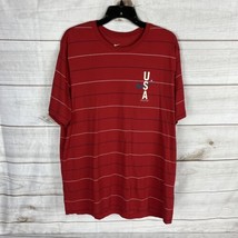 The Nike Tee Men’s XL USA Training T-Shirt Striped CK0456-687 Red - £11.80 GBP