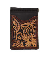 Men's Western Antique Floral Tooled Slim Money Clip Minimalist Wallet 18... - $23.76+