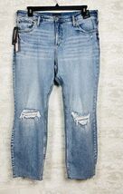 Silver Jeans 14/28 Beau Girlfriend Fit Mid Rise Indigo Hem &amp; Leg New - $818.71 MXN