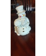 1999 HOLLY HOLIDAY GENTLEMAN SNOWMAN COOKIE JAR 13&quot;, W/ Christmas Trees - €13,61 EUR
