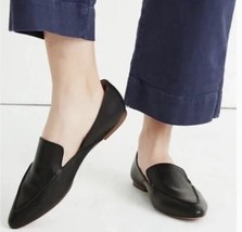 Madewell Frances Skimmer in Leather Loafers sz 5.5 Black Moccasins Flats - £22.08 GBP