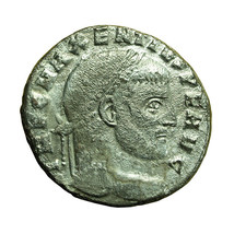 Roman Coin Maxentius Follis Ostia AE22mm Head / Dioscuri 03991 - $49.49
