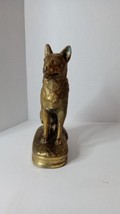 Vintage Brass German Shepherd Bookend **Cracked** approx 7 inches tall - $38.61