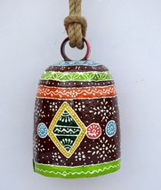 Vintage Swiss Cow Bell Metal Decorative Emboss Hand Painted Farm Animal BELL508 - £53.56 GBP