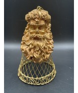 Vintage Gold-tone Santa Ornament Resin and Metal Glitter - £11.08 GBP