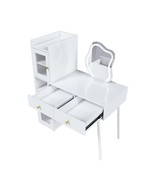 White LED Vanity Table, Mirror, Storage: Drawers, Shelves, Cabinets - €162,15 EUR