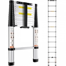 Telescoping Ladder Aluminum Extension Step 12.5 ft Multi-purpose Portable - £101.76 GBP