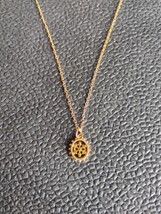 Gold Color Plated Anchor Wheel Necklace Gold Chain - $226.34 MXN