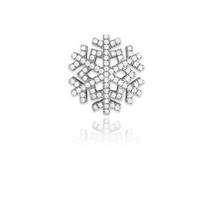 Sterling Silver Micro Pave CZ Stylish Hidden Bail Snowflake Pendant Necklace - £44.71 GBP