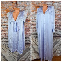 Lily Of France Small Nightgown &amp; Robe Set Lace Trim Silky Nylon Lingerie... - £63.04 GBP