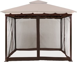 Mastercanopy Patio Gazebo Mosquito Netting Screen Walls (10X10, Coffee). - £45.39 GBP