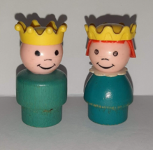 Wood Prince &amp; Princess from Fisher Price 1974 Little People Castle Set #993 - £15.48 GBP