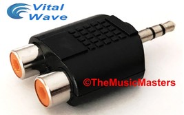 3.5mm 1/8&quot; Stereo Male Plug to Dual RCA Jacks (F) Audio Cable Cord Adapt... - £5.59 GBP