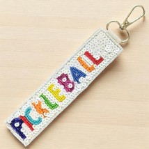Pickleball Sequin Seed Bead Strap Key Chain Bag Charm - $14.85