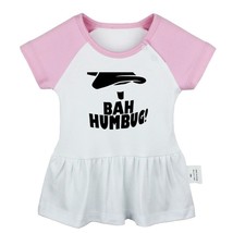 BAH HUMBUG Design Newborn Baby Girls Dress Toddler Infant 100% Cotton Clothes - £10.50 GBP