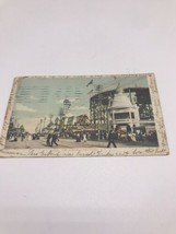 Coney Island Postcard Surf Ave Brooklyn NY 1905 Colored Roller Coaster Antique - £13.82 GBP
