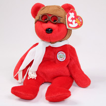 TY Beanie Baby BEARON The Flight Teddy Bear Red Version Plush Stuffed To... - £7.37 GBP