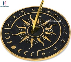 NauticalMart Brass Garden Sundial Clock - 8.5” Diameter Sundial Clock wi... - £59.58 GBP