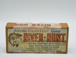 Heddon Spook River Runt Pikie Minnow White &amp; Red Fishing Lure Empty Box - £11.67 GBP
