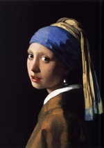 Johannes Vermeer Girl with a Pearl Earring, Vermeer Reproduction, Stretched - £47.82 GBP