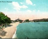 Cartolina 1910s Honolulu Hawaii Hi Waikiki Spiaggia &amp; South Seas Curio Q13 - £15.45 GBP