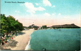 Cartolina 1910s Honolulu Hawaii Hi Waikiki Spiaggia &amp; South Seas Curio Q13 - £15.16 GBP