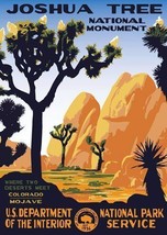 4&quot; joshua tree national park vintage poster bumper sticker made in the usa - £10.38 GBP