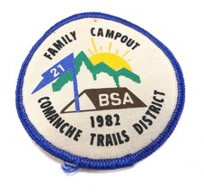 Vintage 1982 Comanche Trails Family Campout BSA Boy Scout of America Camp Patch - £9.31 GBP