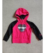 Puma Zip Up Jacket Toddler Girls Size 3T Pink Black Glitter Heart Logo H... - £15.52 GBP