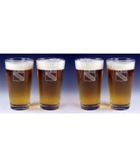 SET OF 4  - New York Rangers NHL Hockey Beer Pint Glasses FREE Decal Etched - £28.44 GBP