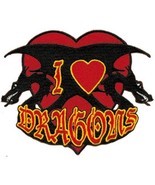 I Love Dragons Embroidered Die Cut Patch, NEW UNUSED - $148.14 MXN