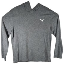 Puma Hooded Shirt Mens Size Large Gray Long Sleeve Thin Tee Hoodie - $23.76