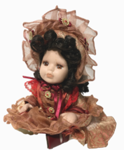Joann Verdi Porcelain Poseable Jointed Doll Girl Victorian Dress 6.5&quot;   - £24.31 GBP