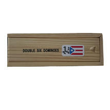 Dominoes Regular With Puerto Rico  Flag Design—Flag Quality Wood Box - £18.92 GBP