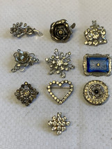 Vtg to Now Pin Brooch Lot Prong Set High Fashion Costume Jewelry Rhinestone - £95.53 GBP