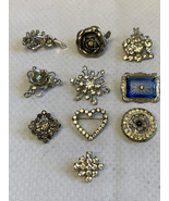 Vtg to Now Pin Brooch Lot Prong Set High Fashion Costume Jewelry Rhinestone - £95.76 GBP