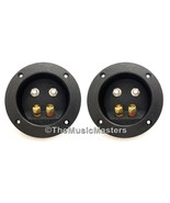 2X Gold Banana Speaker Screw Terminal Cups Dual 1/4&quot; Jacks Home Pro Stud... - $15.19