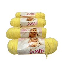 Vintage Jamie by Lion Brand Pastel Yellow Baby Yarn 710517 Lot of 4 Skeins - £16.05 GBP