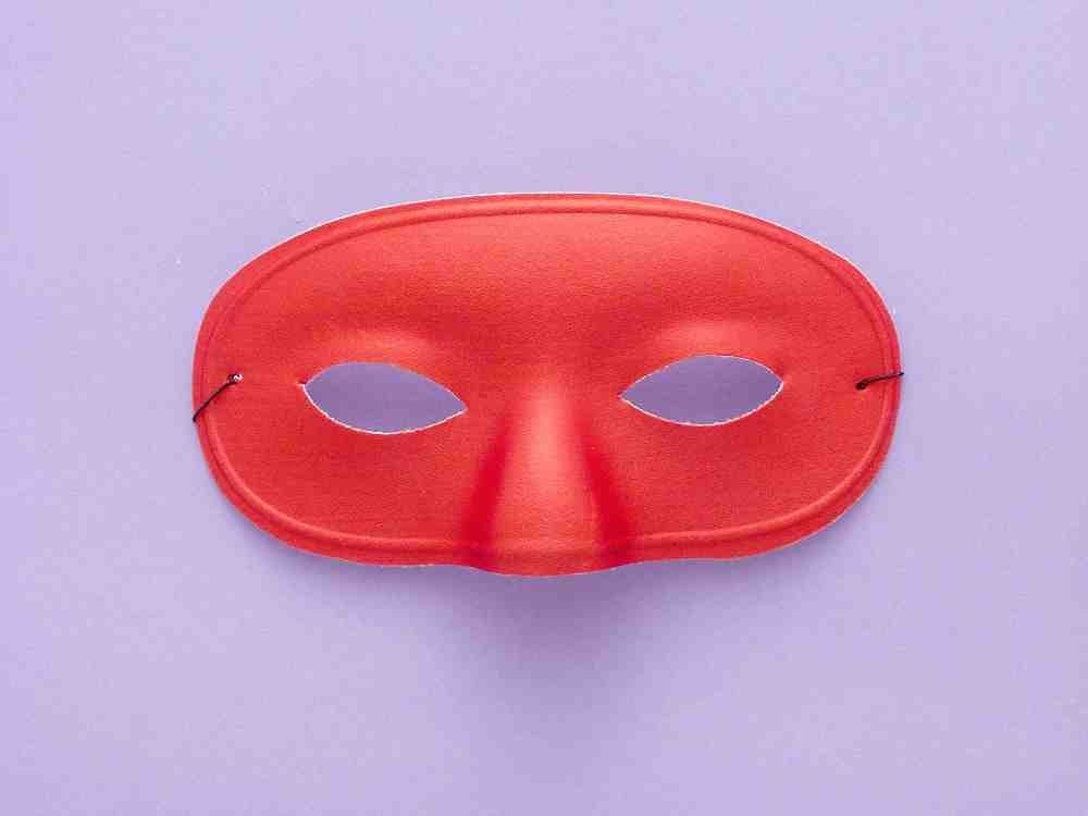 Red Satin Masked Man Super Hero Bandit Eye Mask Adult Costume Accessory One Size Item image 2