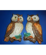 LEFTON Ceramic Owls Wall Hangings Decorative Plaques Set of (2) Vintage - $29.42